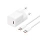 7. Baseus GaN5 USB-C 30W Wandladegerät mit Baseus Dynamic 3 USB-C 100W 1m Kabel – Weiß