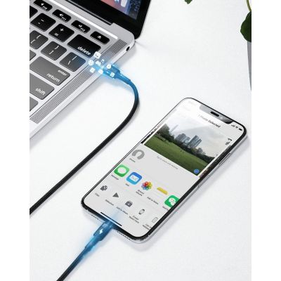 11. Baseus CATLKLF-G1 Lightning – USB-C PD QC-Kabel 18 W 480 Mbit/s 1 m – Schwarz und Grau