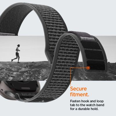 10. Spigen Athlex Air 2 Armband für Apple Watch 44/45/46/49 mm – Schwarz und Grau