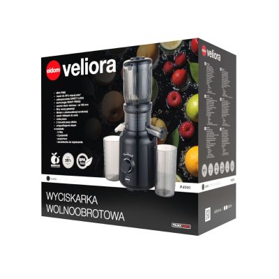 32. ELDOM Slow Juicer PJ350 250 W Schwarz Zwei Filter Neue Generation Schwerlastpresse