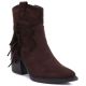 Gefütterte Damen-Cowboystiefel mit Fransen, Schokoladenbraun, M.Daszyński MR2520-1