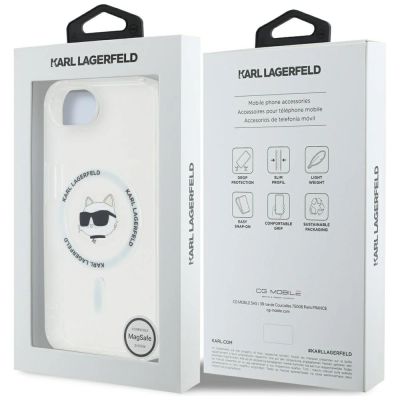 8. Karl Lagerfeld IML Metal Choupette Head MagSafe iPhone 16e Hülle - Weiß