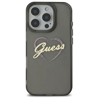 3. Guess IML Heart Hülle für iPhone 16 Pro Max – Schwarz