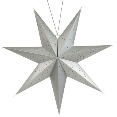 14. Dekorativer hängender Papierstern 75 cm Silber