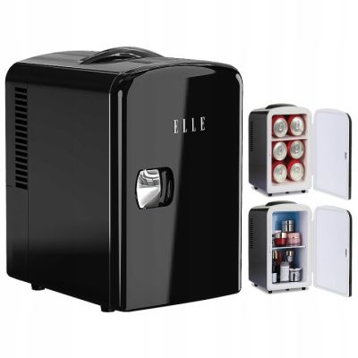 ELLE Home ESDAF101BKEU 4L Schwarzer Minikühlschrank