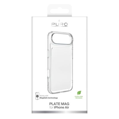 2. Puro Plate Mag Case für iPhone 17 Air, kompatibel mit MagSafe – Weiß