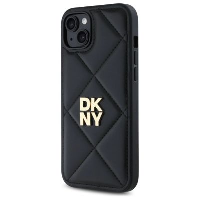 2. DKNY Quilted Stack Logo Hülle für iPhone 15 Plus – Schwarz