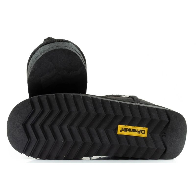 9. D.Franklin Damen Winter Schneestiefel, modisches Fellfutter, schwarz hoch