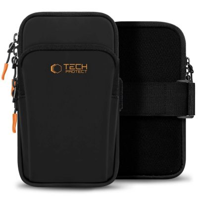 Tech-Protect M7 Universal Sportarmbandhülle - Schwarz und Orange