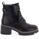2. Damen-Lederstiefeletten mit Blockabsatz, schwarz, M.Daszyński OL77-3