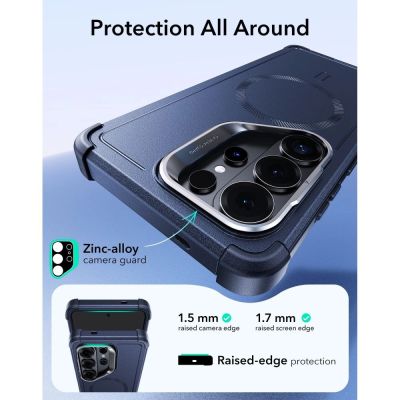 4. ESR Cyber ​​Tough Kickstand MagSafe Hülle für Samsung Galaxy S26 Ultra – Schwarz