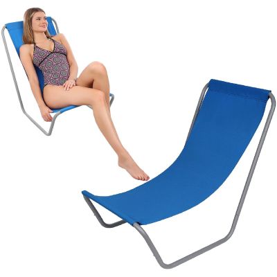 3. Faltbarer Garten- und Strandstuhl mit Tasche, blau, Enero Camp