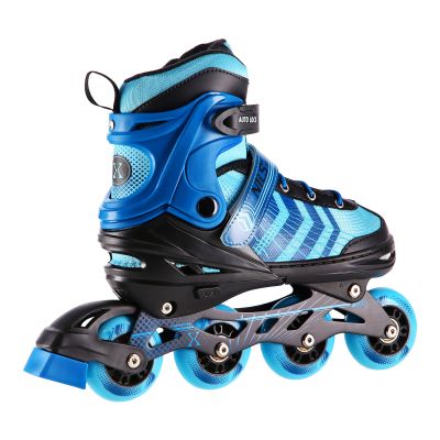 4. NH18192A 4in1 SCHWARZ-BLAU GRÖSSE L (39-43) ROLLSCHUHE MIT HOCKEY-HÜLLE NILS EXTREME