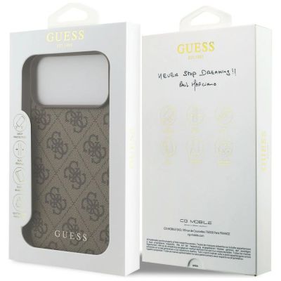 8. Guess 4G Classic Hülle für iPhone 17 Pro Max / 18 Pro Max – Braun