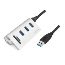 LogiLink CR0045 USB 3.2 Gen 1 (3.1 Gen 1) Typ-A 5000 Mbit/s Silberne Hubs und Konzentratoren