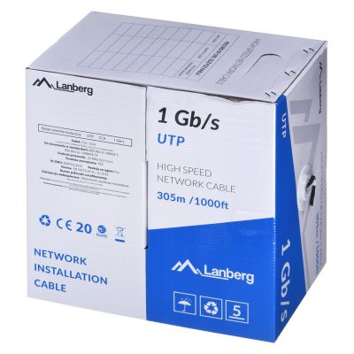 LANBERG UTP-KABEL 1 GB/s 305 m CCA-DRAHT SCHWARZ LCU6-10CC-0305-BK
