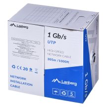 LANBERG UTP-KABEL 1 GB/s 305 m CCA-DRAHT SCHWARZ LCU6-10CC-0305-BK