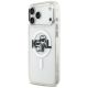 2. Karl Lagerfeld IML Glitter Karl & Choupette Sketch Logo MagSafe Case für iPhone 17 Pro Max – Transparent
