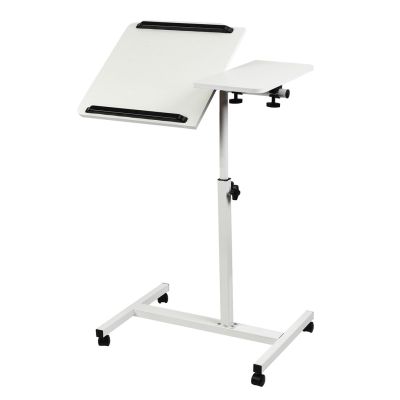 4. MACLEAN Mobiler Schreibtisch-/Laptopständer, Weiß, Höhenverstellbar 59–89 cm, max. 30 kg, MC-121 W