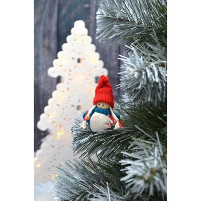 9. Dekorative Puppe mit Tasche, blaues Mädchen, 7,5 cm