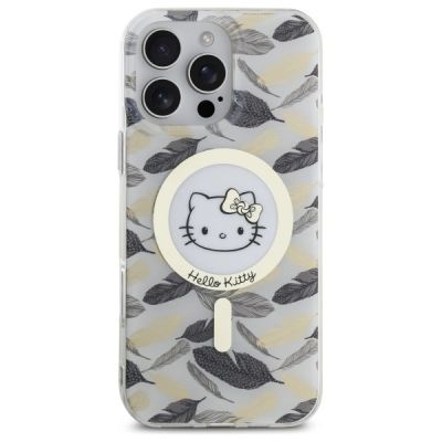 3. Hello Kitty IML Golden Leaves MagSafe Hülle für iPhone 16 Pro Max – weiß