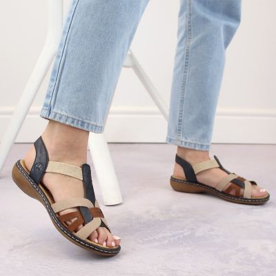 7. Bequeme Rieker W RKR662 mehrfarbige Sandalen