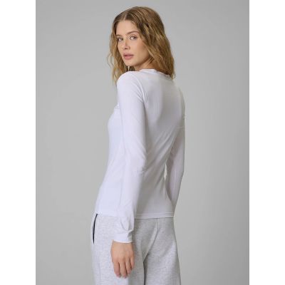 2. Langärmliges, schmal geschnittenes, glattes Damenshirt, Größe 4F 4FRSS26TLONF658-10S