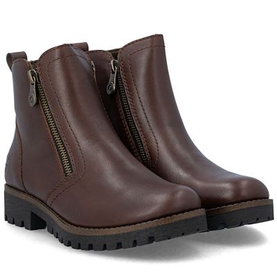 4. Braune Damen-Ankle-Boots aus Leder mit Reißverschluss, Rieker 78556-28