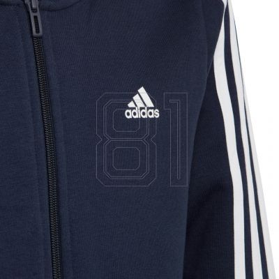 5. adidas Essentials 3-Streifen Fleece-Hoodie mit durchgehendem Reißverschluss Jr IC0600
