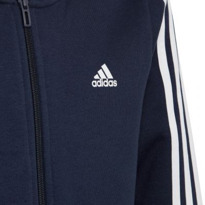 5. adidas Essentials 3-Streifen Fleece-Hoodie mit durchgehendem Reißverschluss Jr IC0600