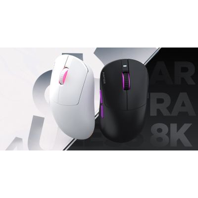13. HATOR Quasar 3 Ultra 8K Kabellose Gaming-Maus, beidhändig bedienbar, Funkfernbedienung + Bluetooth + USB Typ-A, optischer Sensor mit 30.000 DPI