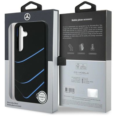 8. Mercedes Silicone Contrasted Curves MagSafe Case für Samsung Galaxy S25 - Schwarz