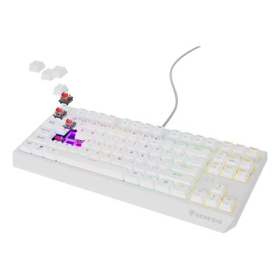 2. GENESIS Thor 230 TKL Gaming-Tastatur, USB, QWERTY, US-Englisch, Weiß