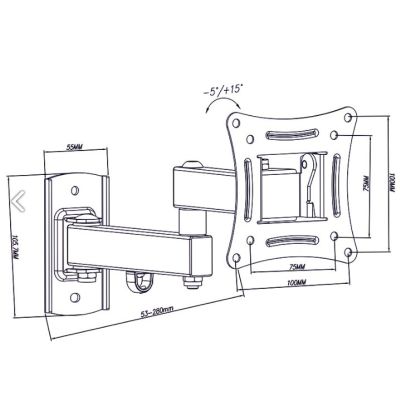 4. BLOW 76-855# TV-Halterung (Wandmontage; 10" - 27"; max. 20 kg)