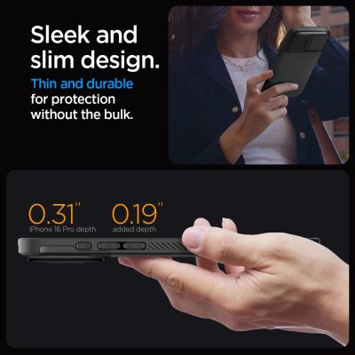 13. Spigen Optik Armor Mag Hülle mit MagSafe für iPhone 16 Pro Max – Schwarz