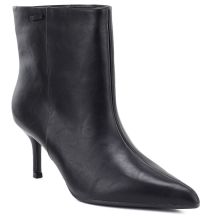 Schwarze Damen-Ankle-Boots aus Leder mit niedrigem Absatz, Big Star UU274492