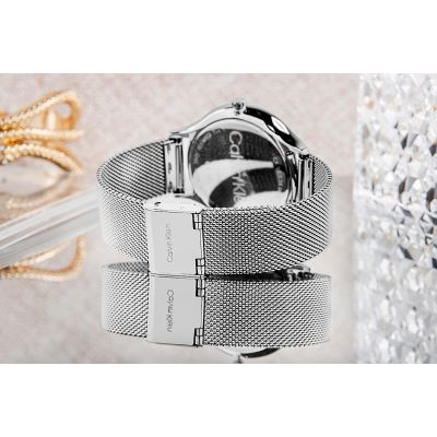 7. CALVIN KLEIN Timeless Mesh Damenuhr 25200001 + Box