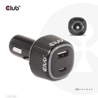 8. CLUB3D CAC-1922 Schwarzes automatisches Feuerzeug-Ladegerät für Mobilgeräte und Laptops