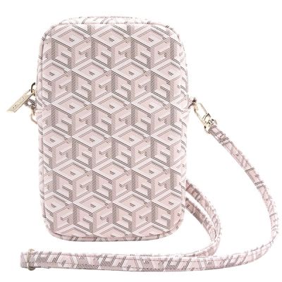 4. Guess Zip GCube Bottom Stripe Handytasche – Rosa