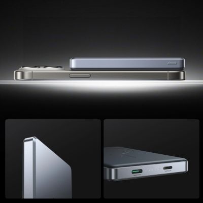 10. Joyroom JR-PBM08 Pro Powerbank 22,5 W 10000 mAh mit kabelloser Ladefunktion und 2x USB-C-Anschlüssen – Grau