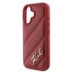 6. Karl Lagerfeld Diagonal Quilted Script Hülle für iPhone 16 – Rot