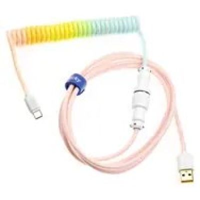 Ducky Premicord Cotton Candy Spiralkabel, USB Typ-C auf Typ-A – 1,8 m