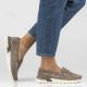 7. Beigefarbene Plateau-Loafer aus Leder für Damen, Modell Filippo DP7528