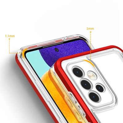 4. Klare 3in1 Hülle für Samsung Galaxy A13 5G Frame Gel Cover Rot