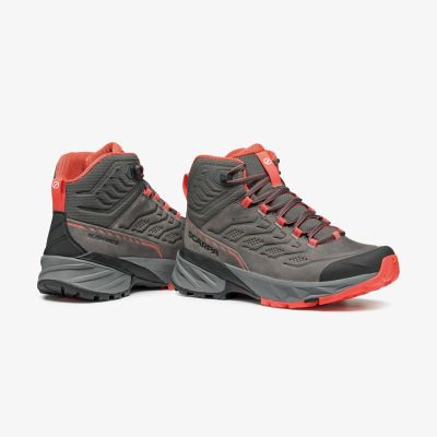 6. Scarpa Rush 2 Pro Mid GTX Damen-Wanderschuhe – Titan/Koralle