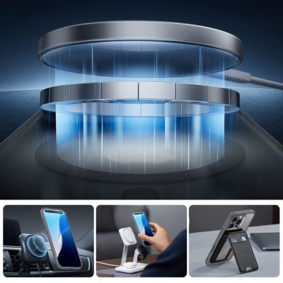 3. ESR Classic Pro Set Halolock MagSafe Hülle für iPhone 16 Pro Max – Grau