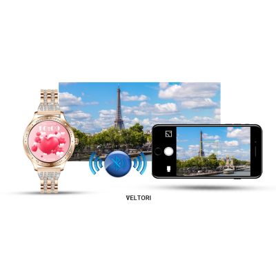 24. VELTORI VT350-1 Damen-Smartwatch mit roségoldenem Armband