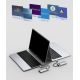 17. Baseus Metal Gleam 4in1 Multifunktions-HUB USB Typ C - USB Typ C Stromversorgung 100 W / HDMI 4K 30 Hz / 1x USB 3.2 Gen 1 / 1x USB 2.0 (CAHUB-CY0G)