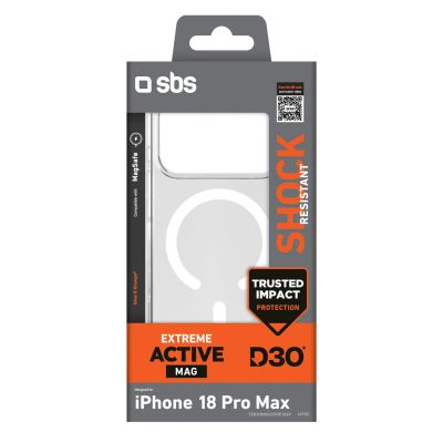 2. SBS D3O Active Case für iPhone 18 Pro Max / 17 Pro Max, kompatibel mit MagSafe – Transparent