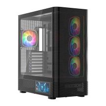 MODECOM VOLCANO AQ 400 ARGB MIDI SCHWARZES GEHÄUSE